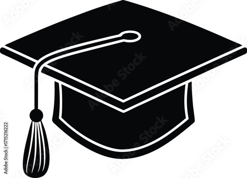 graduation cap flat vector on white background_processed.eps