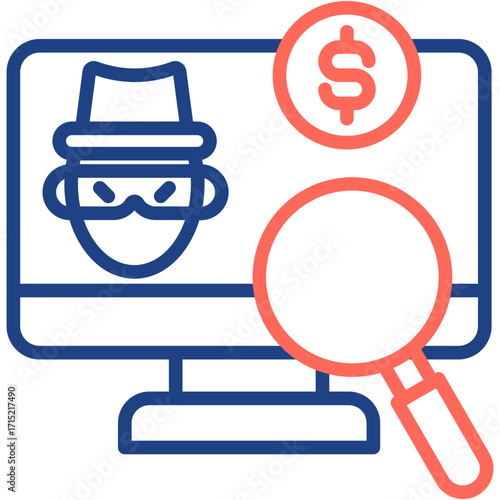 Fraud Detection line color icon