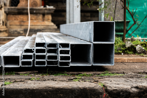 Metal steel tube pipe sort stacked 
