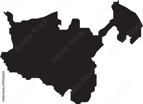 North Ossetia–Alania, Russia Map Silhouette