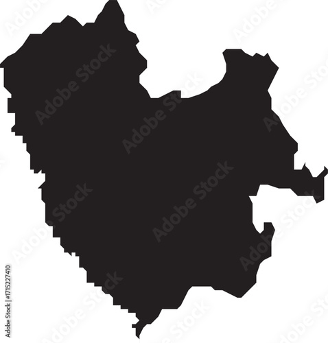 Karachay-Cherkessia Republic Russia Map Silhouette