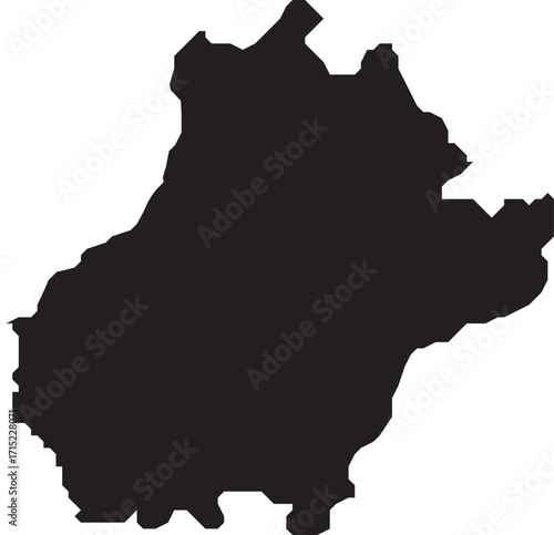 Chechen Republic Russia Map Silhouette