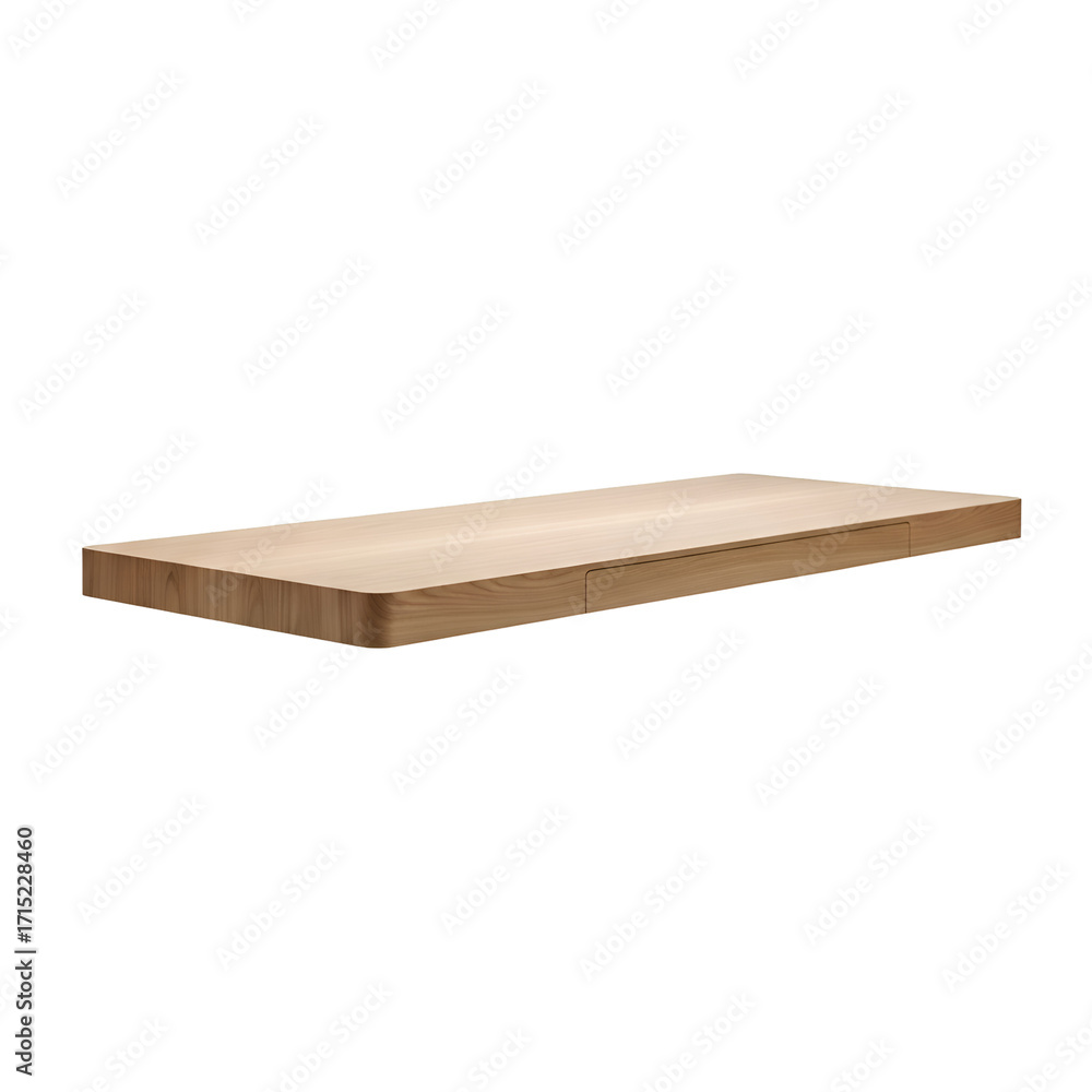 custom made wallpaper toronto digitalFloating Wooden Shelf Sits Elegantly Against Transparent Background, Showcasing Minimalist Design, Clean Lines, and Natural Wood Grain