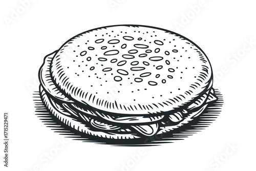 Hand Drawn Sandwich. Vector hand drawn