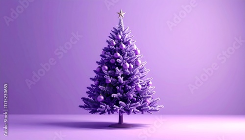 Monochromatic Christmas Tree in a Lilac Setting