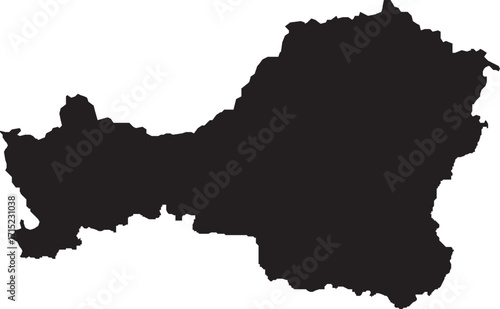 Republic of Tyva (Tuva), Russia  Map Silhouette