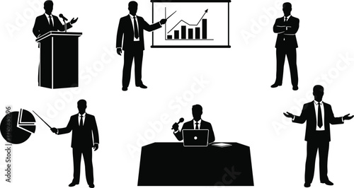Businessman giving presentation, speaking at podium, explaining charts, corporate meeting, leadership communication, professional speech, business conference, office teamwork, management strategy