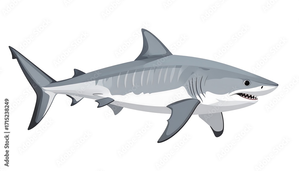 Naklejka premium Majestic Gray Shark Silhouette Design