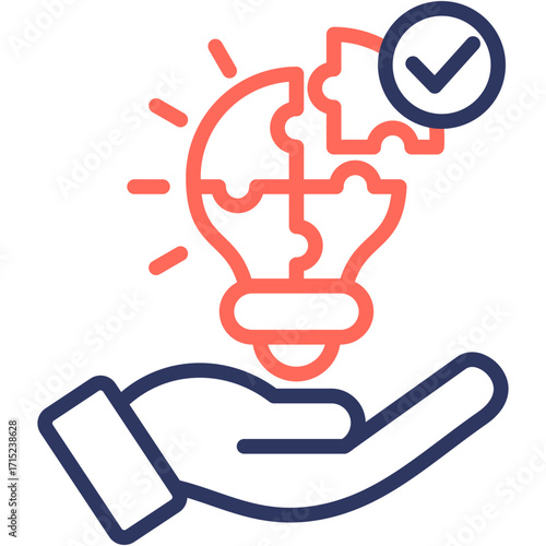 Problem Solving line color icon