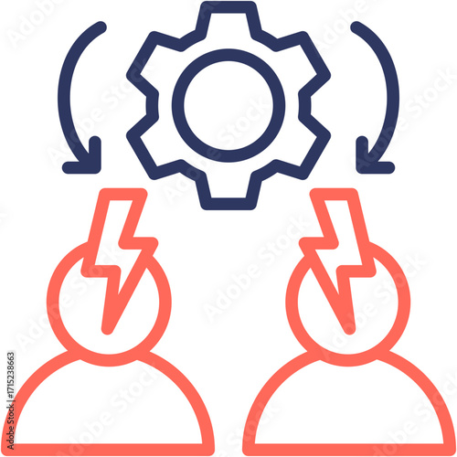 Conflict Management line color icon