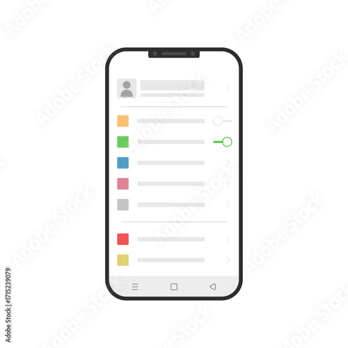 スマホ画面サンプル　設定画面