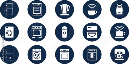 Hand drawn icons of smart home appliances and devices