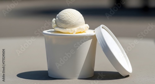 Ice cream tub mockup, plain design, isolated on white