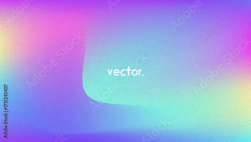 Noise Gradient Background. Abstract Grainy Bg In Pink, Purple And Blue Colors. Iridescent Hologram. Pearlescent Holographic Texture With Rainbow Foil. Futuristic 3d Wallpaper With Lens Burn