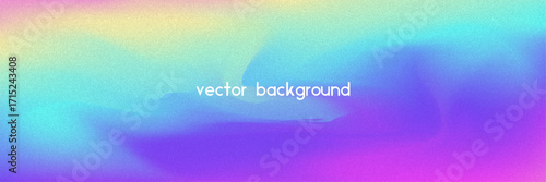 Noise Gradient Background. Abstract Grainy Bg In Pink, Purple And Blue Colors. Iridescent Hologram. Pearlescent Holographic Texture With Rainbow Foil. Watercolour Splash In Pearl Mesh Style