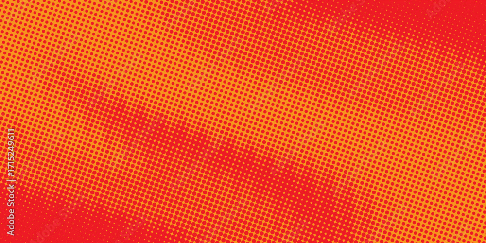 Naklejka premium Dots halftone orange color pattern gradient texture with technology digital background. Dots pop art comics with summer background.