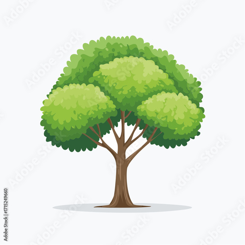 Vector artwork of glowing fireflies surrounding a tree at night, luminous insect design for nature, decoration, and magical summer backgrounds