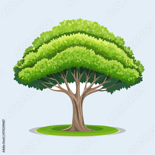 Minimal vector illustration of glowing fireflies circling a tree, summer night insect design perfect for nature, forest, and magical artwork