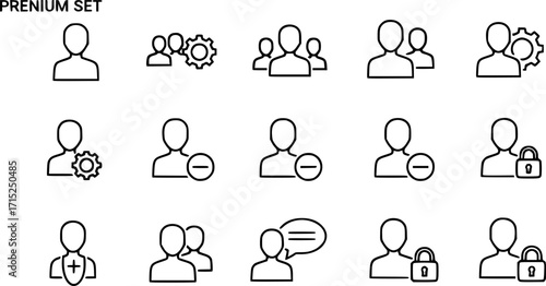 Premium set of user line icons.