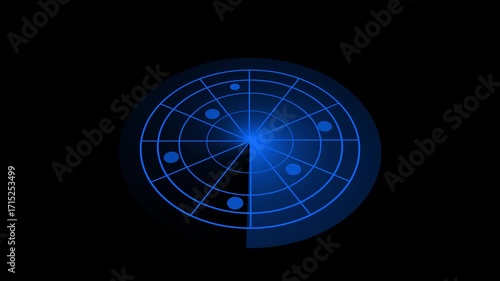 Wallpaper Mural Blue radar screen displaying targets on a black background Torontodigital.ca