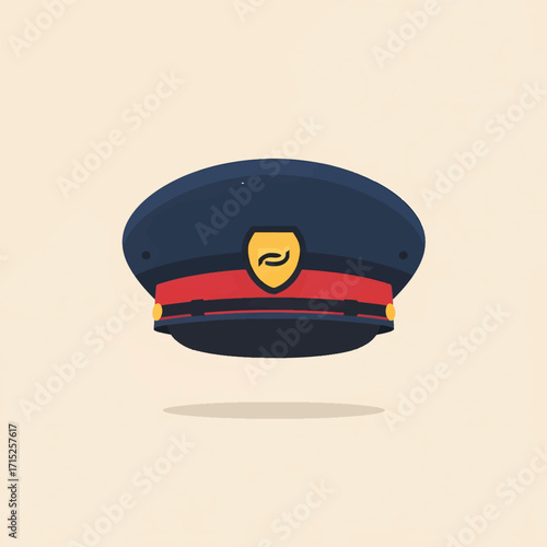 Peaked Cap Police Hat Illustration, Vector Graphic Design
