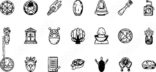Editable vector pack of spring line icons.