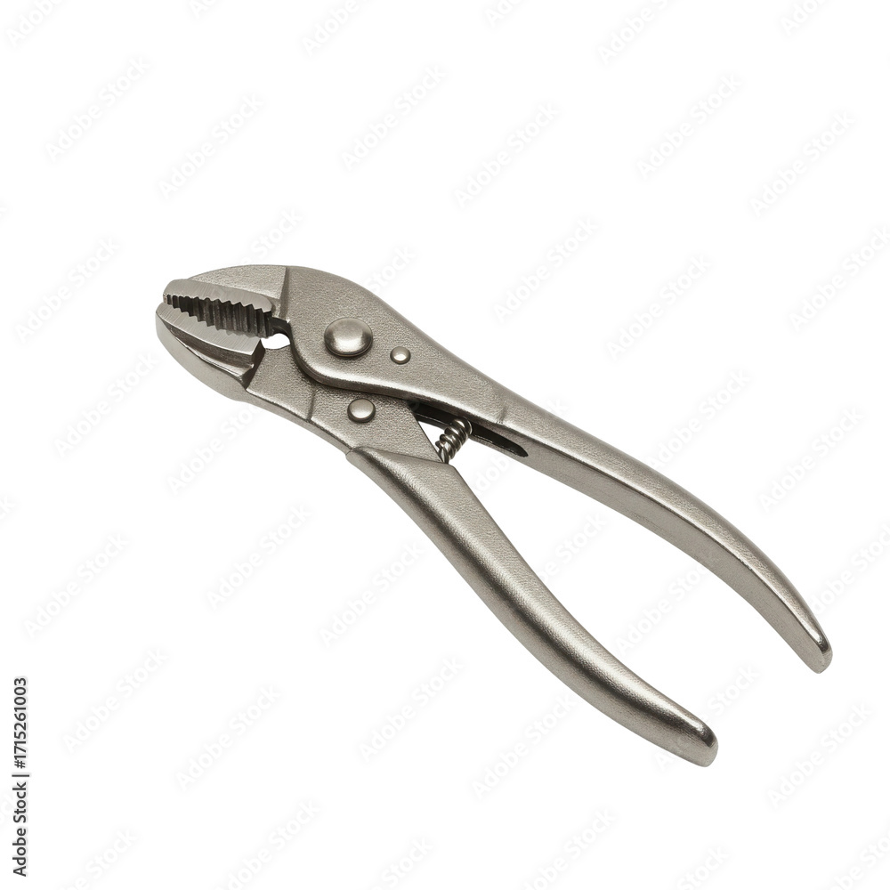 Obraz premium Silver Metal Adjustable Groove Joint Pliers Tool Isolated Product Shot