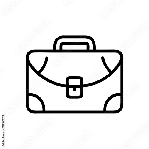 Stylish minimalist briefcase icon for professionals