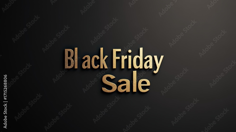 Obraz premium An elegant black background featuring the words black friday sale in sparkling gold letters, creating a luxurious and festive atmosphere for holiday shopping