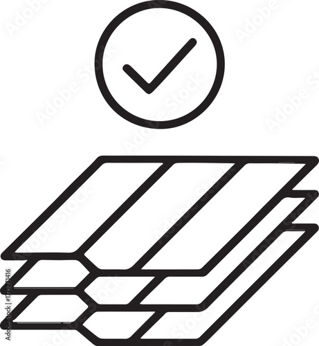 Check Mark Stack Layers A Symbol of Approval and Organized Structure