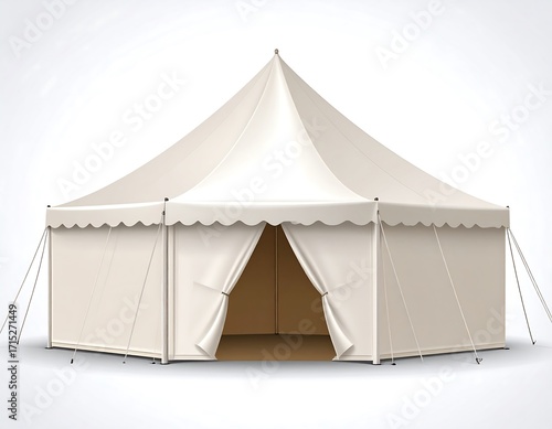 3D rendered cream-colored tent