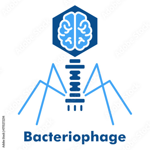 Bacteriophage Two Colour Icon