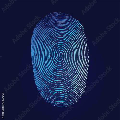 Intriguing fingerprint design depicted on a fingerprinted surface representing security and identity authentication concept , vector style simple color