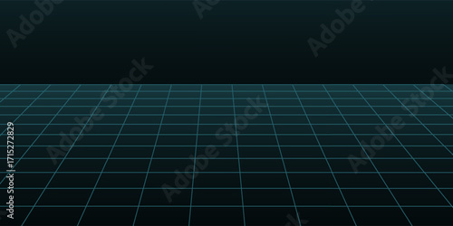 Vector perspective grid. Abstract wireframe landscape. Detailed lines on  background. 3d  vector illustration.eps 10 vector
