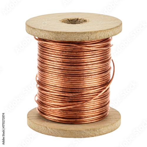 Spool of copper wire isolated PNG with Transparent Background