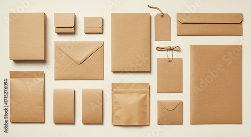 Eco-Friendly Kraft Paper Branding and Packaging Mockup Set