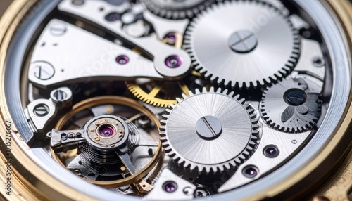 Wallpaper Mural Closeup of Intricate Gold and Silver Watch Mechanism Torontodigital.ca