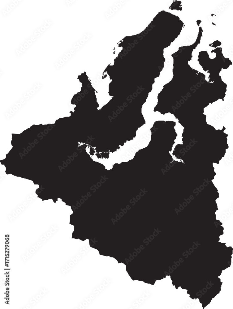 Fototapeta premium Yamalo-Nenets Autonomous Okrug of Russia Map Silhouette