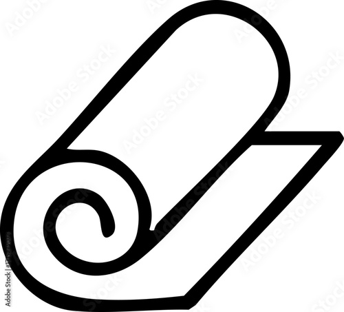 Rolledup Yoga Mat Icon Illustration.