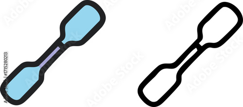 Simple Icon of a Dental Excavator Tool.