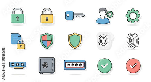 Collection of Security and Access Control Icons.