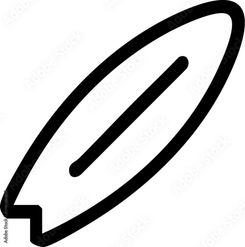 Simple Surfboard Icon Outline.