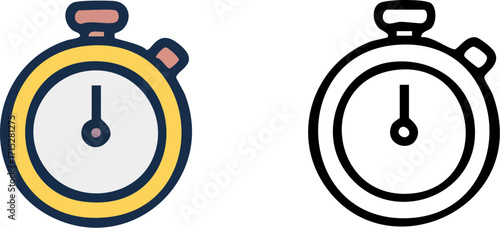 Stopwatch Icon Time Measurement Vector Illustration.
