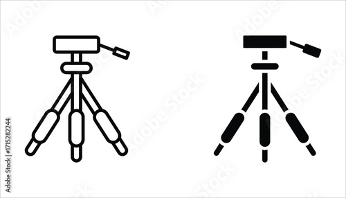 Tripod icon set. can be used in logo, UI and web design, Flat illustration of vector icon on white background.