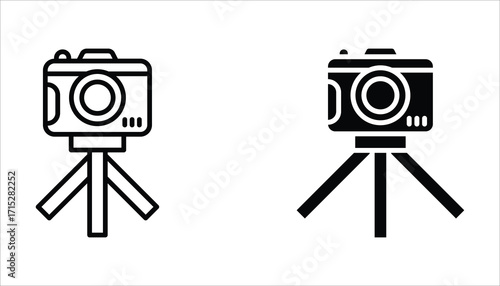 Tripod icon set. can be used in logo, UI and web design, Flat illustration of vector icon on white background.