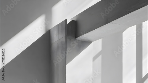column. Minimalist architectural detail of a concrete column with soft light, highlighting abstract geometric beauty. real-estate listings.