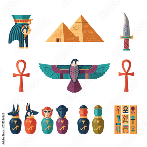 Explore ancient Egypt with these stunning pyramid, pharaoh, and hieroglyphic designs for your next project