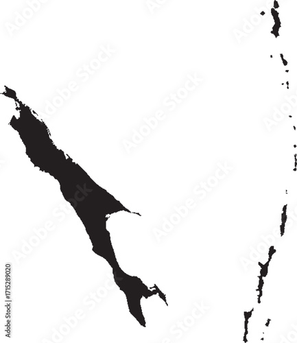 Sakhalin Oblast of Russia Map Silhouette
