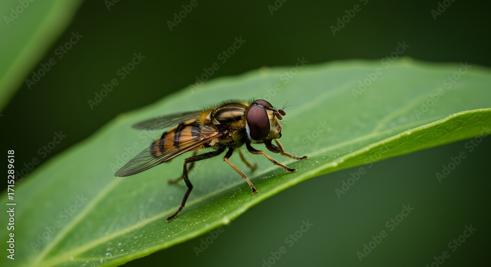 Fototapeta premium Hoverfly on leaf
