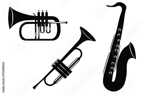 musical instruments vector illustration design. World Music Day with musical instruments illustration. Different musical instruments silhouette icon. Planet Earth with musical instruments illustration